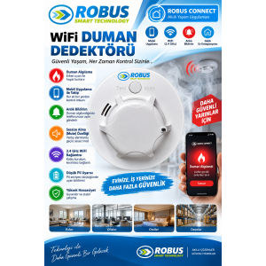 Robus Smart Akıllı Wifi Duman Dedektörü Robus Smart Akıllı Wifi Duman Dedektörü