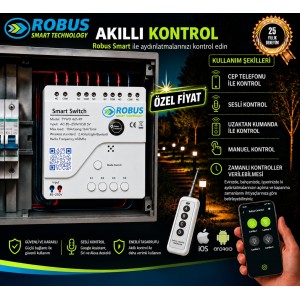 Robus Smart 4 Kanal Akıllı Wifi - Rf Alıcı Kumanda Seti Robus Smart 4 Kanal Akıllı Wifi - Rf Alıcı Kumanda Seti