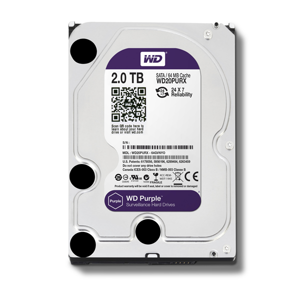 WD Purple 2TB Intellipower Sata 3.0 64Mb 3,5" Güvenlik Diski 7x24