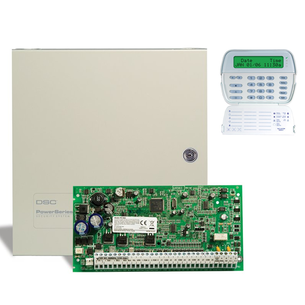 DSC PC 1864 Alarm Paneli + Büyük Metal Kabinet + PK 5500 Şifre Paneli